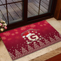 Georgia Christmas Rubber Doormat Santa Riding Reindeer Xmas Pattern - Wonder Print Shop