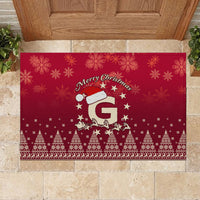 Georgia Christmas Rubber Doormat Santa Riding Reindeer Xmas Pattern - Wonder Print Shop