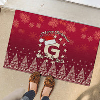 Georgia Christmas Rubber Doormat Santa Riding Reindeer Xmas Pattern - Wonder Print Shop