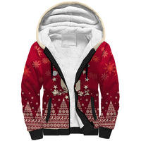 Georgia Christmas Sherpa Hoodie Santa Riding Reindeer Xmas Pattern - Wonder Print Shop