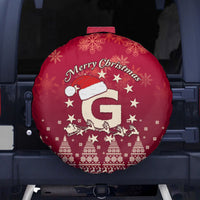 Georgia Christmas Spare Tire Cover Santa Riding Reindeer Xmas Pattern - Wonder Print Shop