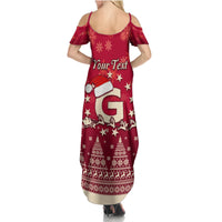 Georgia Christmas Summer Maxi Dress Santa Riding Reindeer Xmas Pattern - Wonder Print Shop
