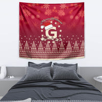 Georgia Christmas Tapestry Santa Riding Reindeer Xmas Pattern - Wonder Print Shop