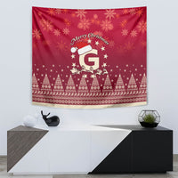 Georgia Christmas Tapestry Santa Riding Reindeer Xmas Pattern - Wonder Print Shop