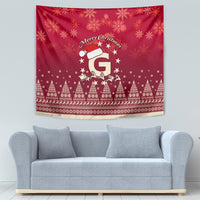 Georgia Christmas Tapestry Santa Riding Reindeer Xmas Pattern - Wonder Print Shop