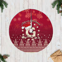 Georgia Christmas Tree Skirt Santa Riding Reindeer Xmas Pattern - Wonder Print Shop
