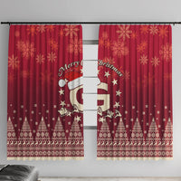 Georgia Christmas Window Curtain Santa Riding Reindeer Xmas Pattern - Wonder Print Shop