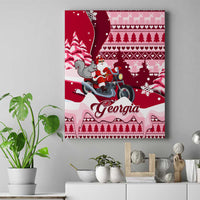 Georgia Christmas Canvas Wall Art Santa Claus Riding Motorcycle With Gray Squirrel - Wonder Print Shop