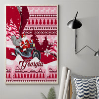 Georgia Christmas Canvas Wall Art Santa Claus Riding Motorcycle With Gray Squirrel - Wonder Print Shop