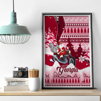 Georgia Christmas Canvas Wall Art Santa Claus Riding Motorcycle With Gray Squirrel - Wonder Print Shop