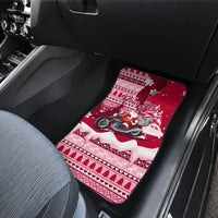 Georgia Christmas Car Mats Santa Claus Riding Motorcycle With Gray Squirrel - Wonder Print Shop