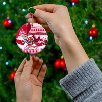 Georgia Christmas Ceramic Ornament Santa Claus Riding Motorcycle With Gray Squirrel - Wonder Print Shop