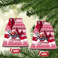 Georgia Christmas Ceramic Ornament Santa Claus Riding Motorcycle With Gray Squirrel - Wonder Print Shop