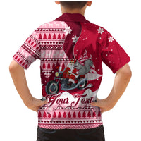 Georgia Christmas Family Matching Mermaid Dress and Hawaiian Shirt Santa Claus Riding Motorcycle With Gray Squirrel - Wonder Print Shop