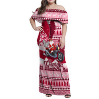 Georgia Christmas Family Matching Off Shoulder Maxi Dress and Hawaiian Shirt Santa Claus Riding Motorcycle With Gray Squirrel - Wonder Print Shop