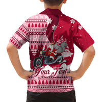 Georgia Christmas Family Matching Summer Maxi Dress and Hawaiian Shirt Santa Claus Riding Motorcycle With Gray Squirrel - Wonder Print Shop