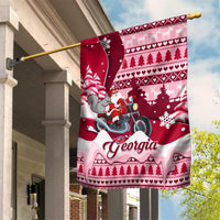 Georgia Christmas Garden Flag Santa Claus Riding Motorcycle With Gray Squirrel - Wonder Print Shop