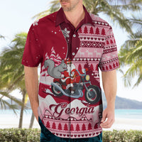 Georgia Christmas Hawaiian Shirt Santa Claus Riding Motorcycle With Gray Squirrel - Wonder Print Shop