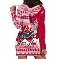 Georgia Christmas Hoodie Dress Santa Claus Riding Motorcycle With Gray Squirrel - Wonder Print Shop