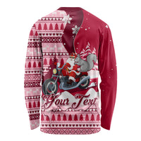 Georgia Christmas Long Sleeve Shirt Santa Claus Riding Motorcycle With Gray Squirrel - Wonder Print Shop