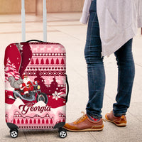 Georgia Christmas Luggage Cover Santa Claus Riding Motorcycle With Gray Squirrel - Wonder Print Shop
