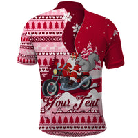 Georgia Christmas Polo Shirt Santa Claus Riding Motorcycle With Gray Squirrel - Wonder Print Shop