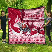 Georgia Christmas Quilt Santa Claus Riding Motorcycle With Gray Squirrel - Wonder Print Shop