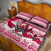 Georgia Christmas Quilt Bed Set Santa Claus Riding Motorcycle With Gray Squirrel - Wonder Print Shop