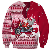 Georgia Christmas Sweatshirt Santa Claus Riding Motorcycle With Gray Squirrel - Wonder Print Shop