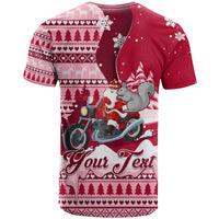 Georgia Christmas T Shirt Santa Claus Riding Motorcycle With Gray Squirrel - Wonder Print Shop