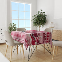 Georgia Christmas Tablecloth Santa Claus Riding Motorcycle With Gray Squirrel - Wonder Print Shop