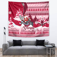 Georgia Christmas Tapestry Santa Claus Riding Motorcycle With Gray Squirrel - Wonder Print Shop