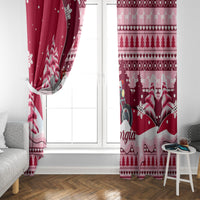 Georgia Christmas Window Curtain Santa Claus Riding Motorcycle With Gray Squirrel - Wonder Print Shop