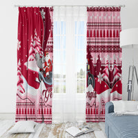 Georgia Christmas Window Curtain Santa Claus Riding Motorcycle With Gray Squirrel - Wonder Print Shop