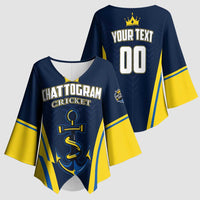 Custom Chattogram Cricket Royals Kimono Sleeve Blouse Passion Power Purpose - Wonder Print Shop