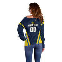 Custom Chattogram Cricket Royals Off Shoulder Sweater Passion Power Purpose - Wonder Print Shop