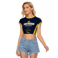 Custom Chattogram Cricket Royals Raglan Cropped T Shirt Passion Power Purpose - Wonder Print Shop