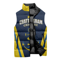 Custom Chattogram Cricket Royals Sleeveless Puffer Jacket Passion Power Purpose - Wonder Print Shop