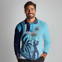 Custom Noakhali Cricket Express Long Sleeve Polo Shirt Speed Power Victory - Wonder Print Shop