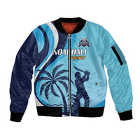 Custom Noakhali Cricket Express Sleeve Zip Bomber Jacket Speed Power Victory - Wonder Print Shop