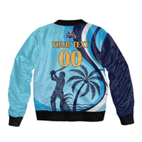 Custom Noakhali Cricket Express Sleeve Zip Bomber Jacket Speed Power Victory - Wonder Print Shop