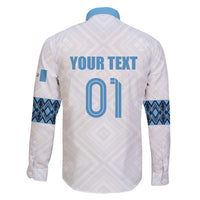 Custom Guatemala Football Family Matching Off The Shoulder Long Sleeve Dress and Hawaiian Shirt La Azul y Blanco Come On