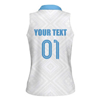 Custom Guatemala Football Women Sleeveless Polo Shirt La Azul y Blanco Come On