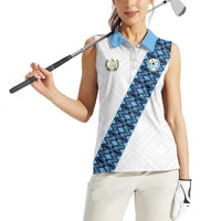 Custom Guatemala Football Women Sleeveless Polo Shirt La Azul y Blanco Come On