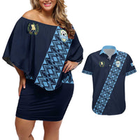 Custom Guatemala Football Couples Matching Off Shoulder Short Dress and Hawaiian Shirt Vamos Los Chapines