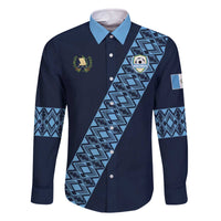 Custom Guatemala Football Family Matching Off The Shoulder Long Sleeve Dress and Hawaiian Shirt Vamos Los Chapines