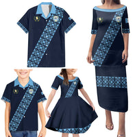 Custom Guatemala Football Family Matching Puletasi and Hawaiian Shirt Vamos Los Chapines