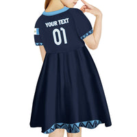 Custom Guatemala Football Kid Short Sleeve Dress Vamos Los Chapines
