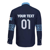 Custom Guatemala Football Long Sleeve Button Shirt Vamos Los Chapines