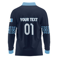 Custom Guatemala Football Long Sleeve Polo Shirt Vamos Los Chapines